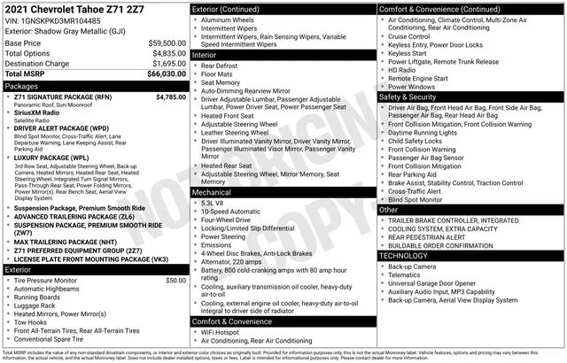 Used 2021 Shadow Gray Metallic Chevrolet Z71 image 43