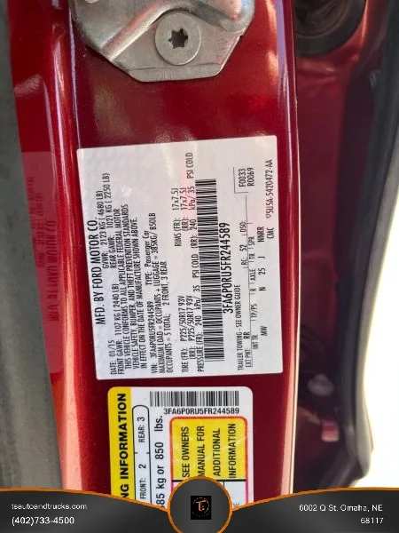 Used 2015 Red Ford Titanium Hybrid Sedan 4D image 27