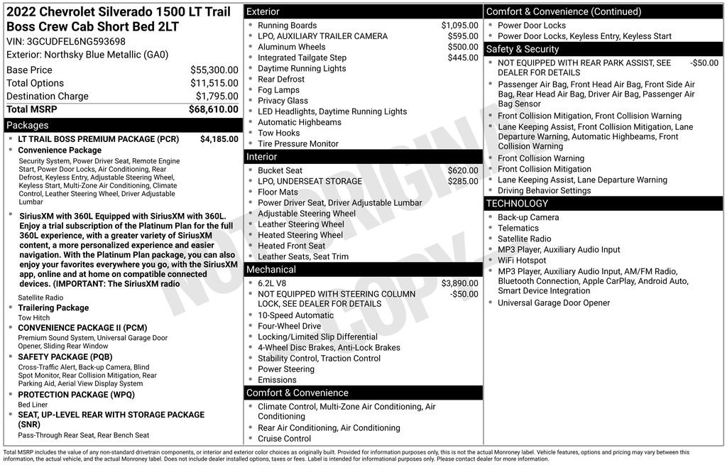 Certified Used 2022 Blue Chevrolet LT Trail Boss image 5