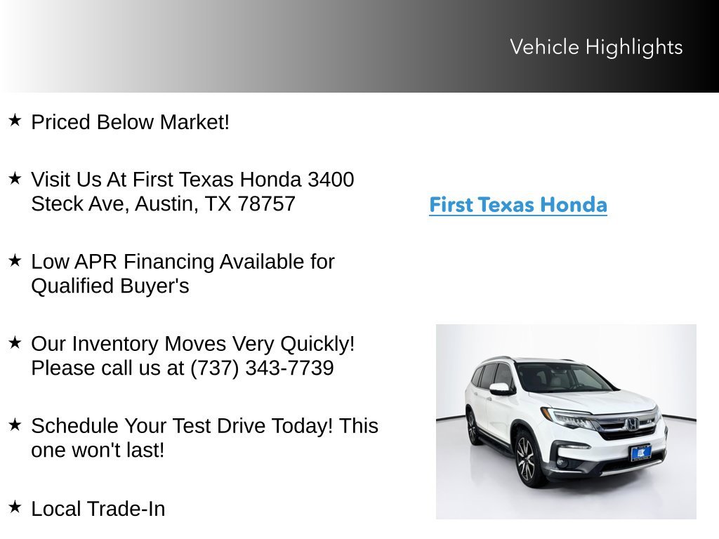 Certified Used 2021 Platinum White Pearl Honda Touring image 10