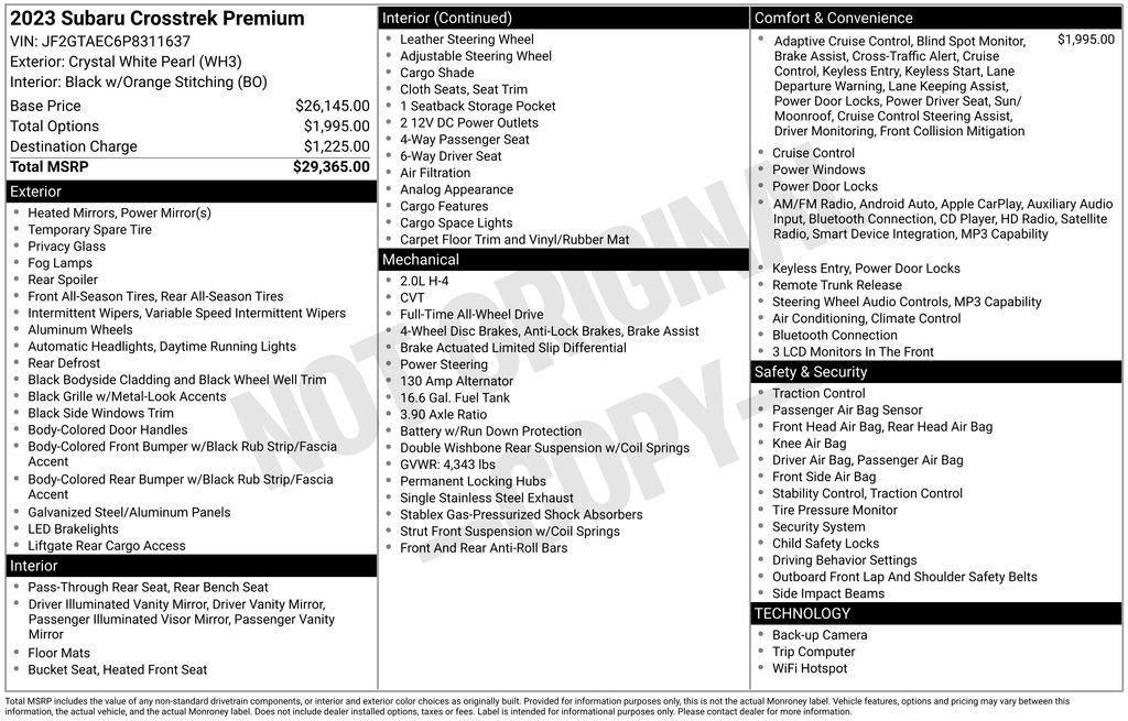 Certified Used 2023 White Subaru Premium image 4