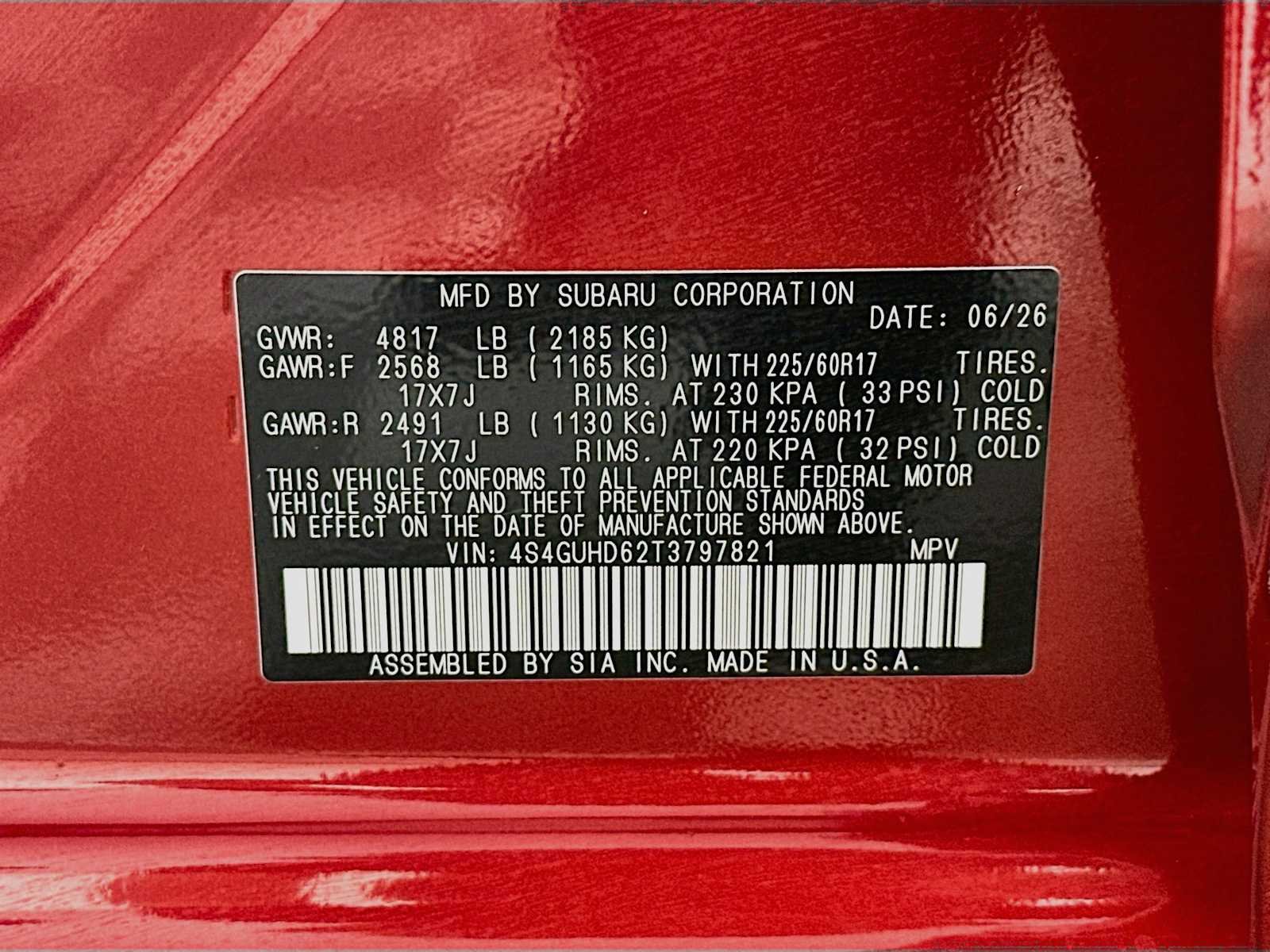 New 2026 LITHIUM RED PEARL Subaru Premium image 28