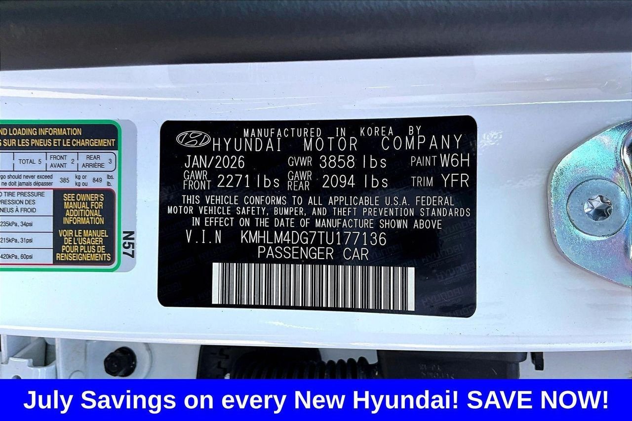 New 2026 White Hyundai SEL Sport image 31