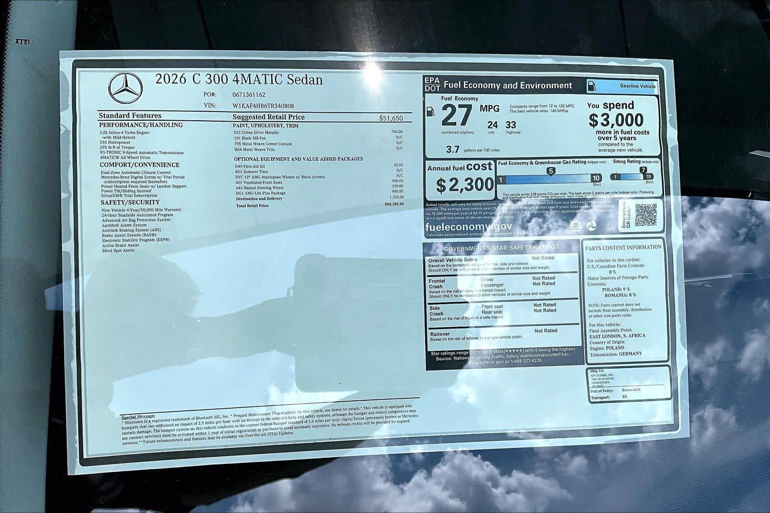 New 2026 Cirrus Silver Metallic Mercedes-Benz C 300 image 21