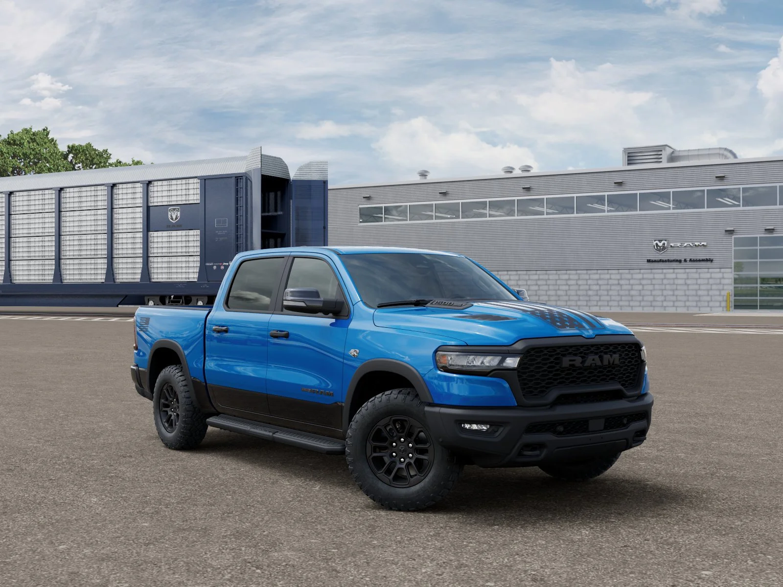 New 2026 Hydro Blue Pearl-Coat Exterior Paint RAM Rebel image 3