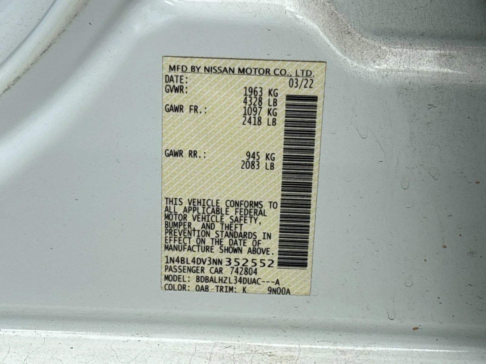 Used 2022 Pearl White Tricoat Nissan 2.5 SV image 11