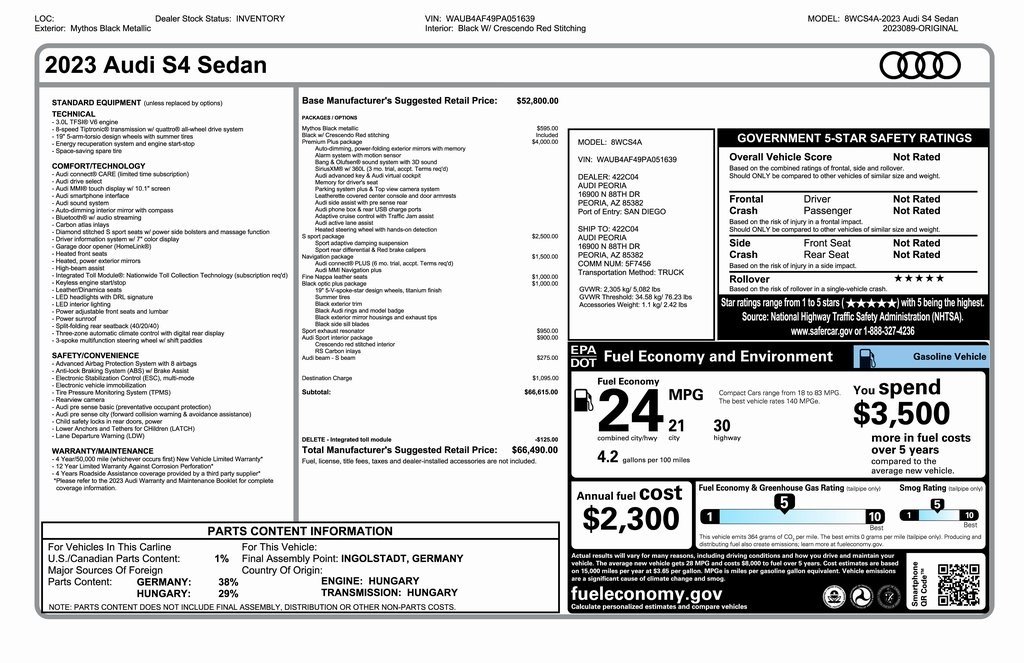 2023 Audi S4 Premium Plus