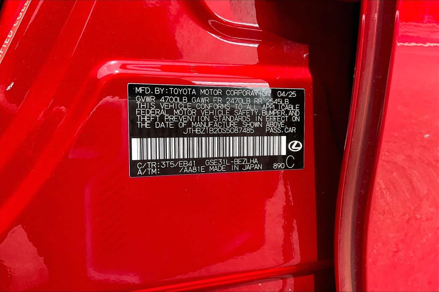 Used 2025 Infrared Lexus F SPORT Design image 34