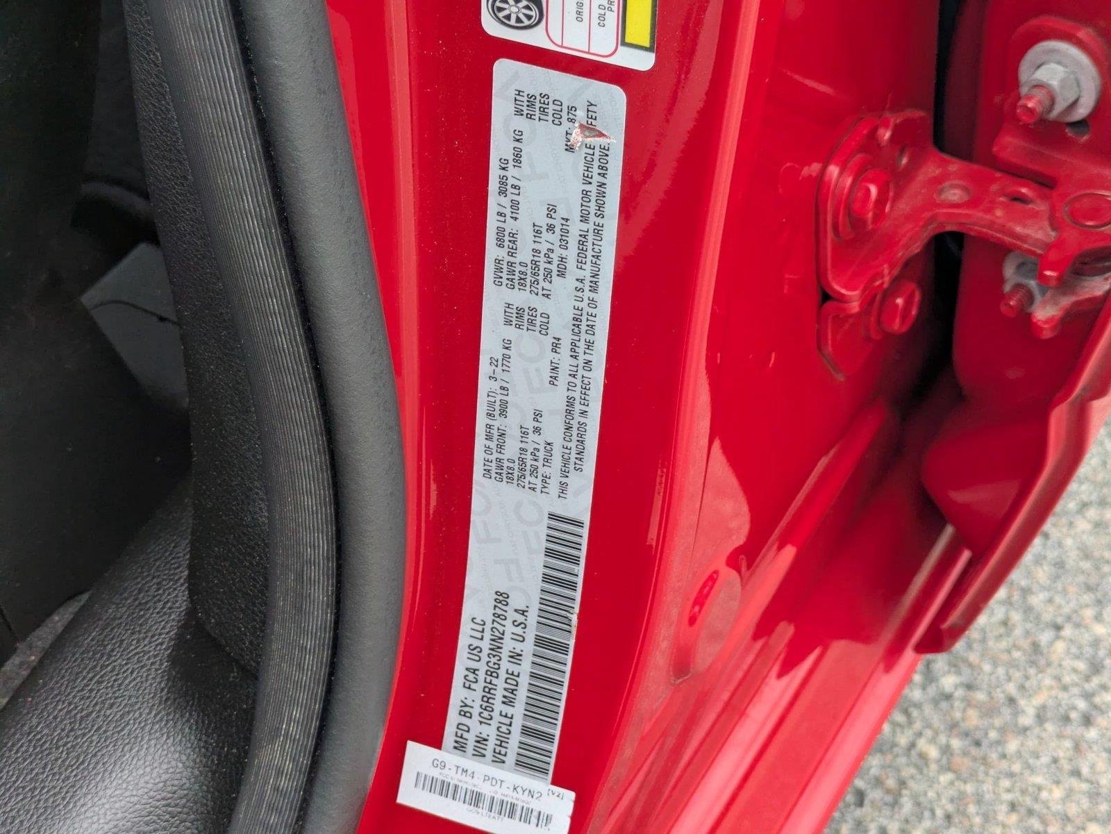 Used 2022 Flame Red Clearcoat Ram Big Horn image 10
