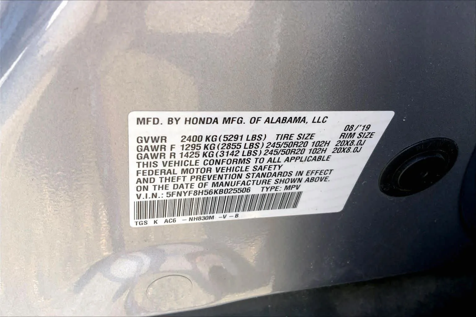 Certified Used 2019 Lunar Silver Metallic Honda EX-L image 72