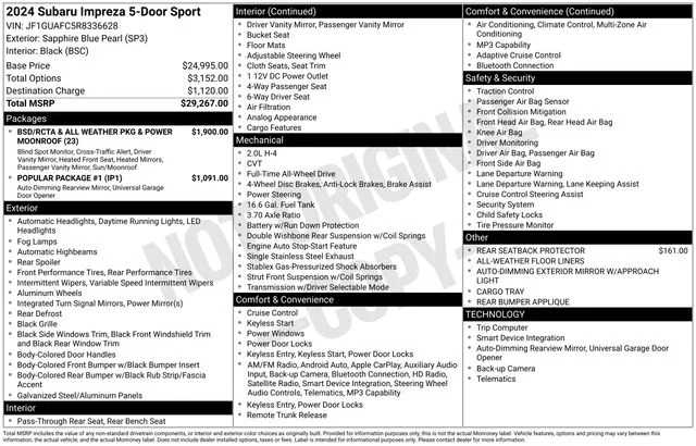 Used 2024 Blue Subaru Sport image 32