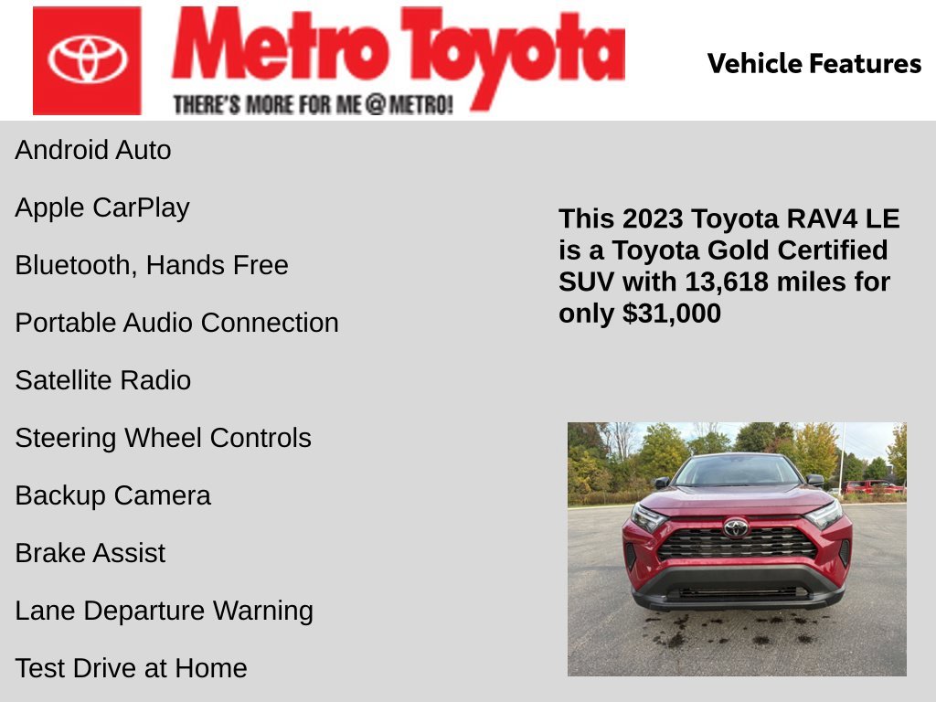 Certified Used 2023 Red Toyota LE image 11