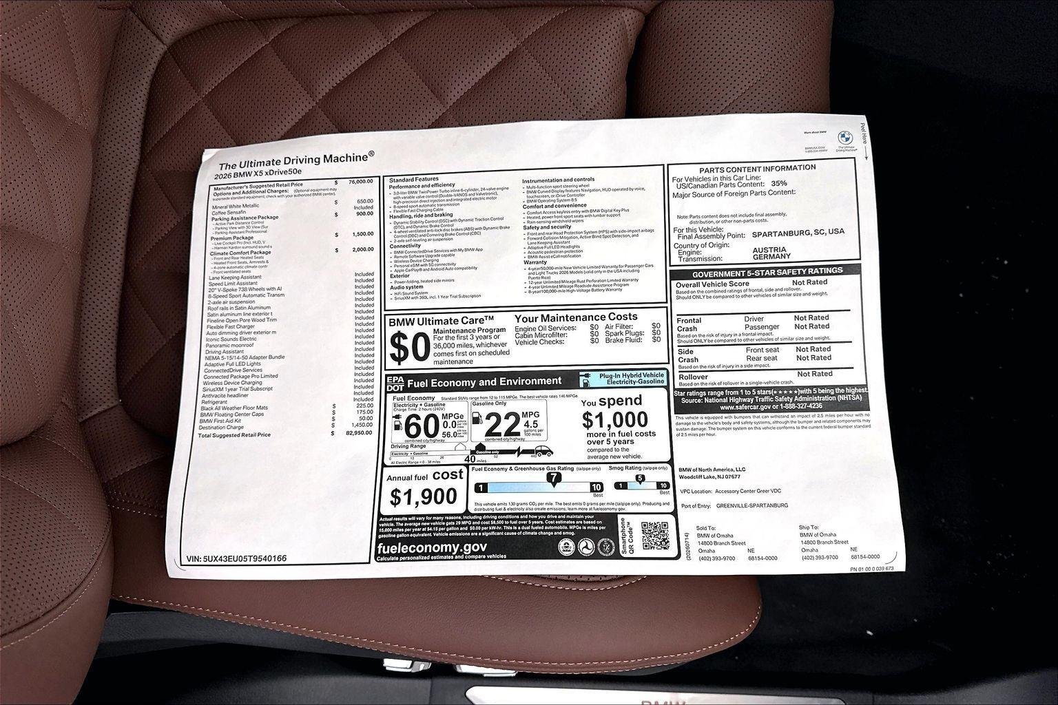 New 2026 Mineral White Metallic BMW xDrive50e image 38