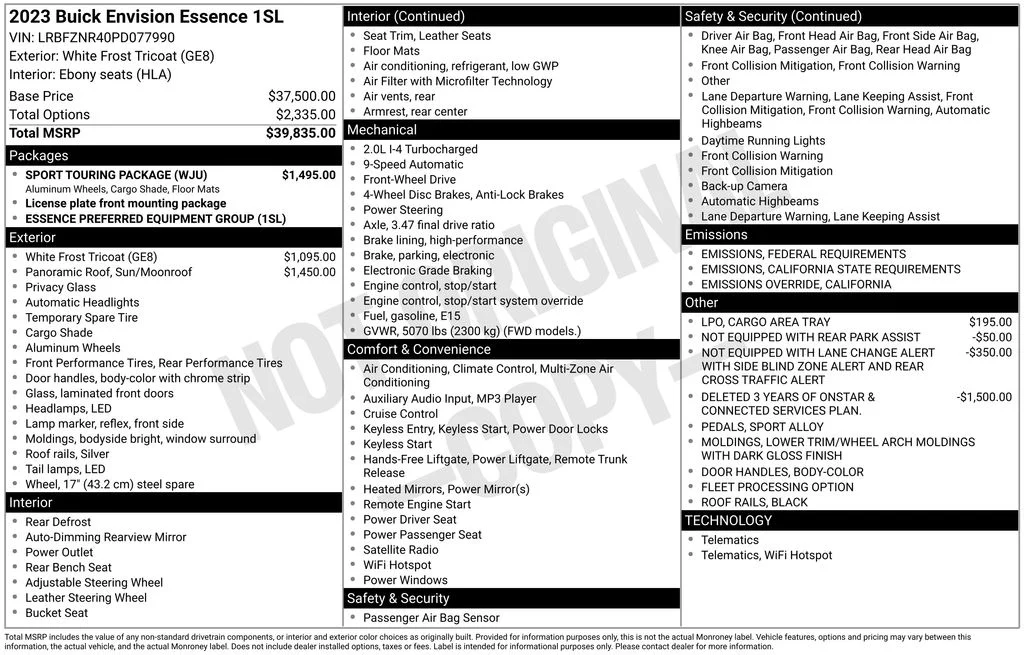 Used 2023 White Buick Essence image 17