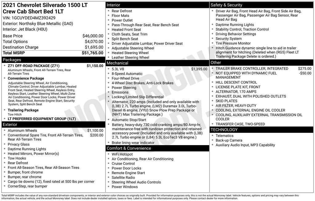 Used 2021 Blue Chevrolet LT image 2