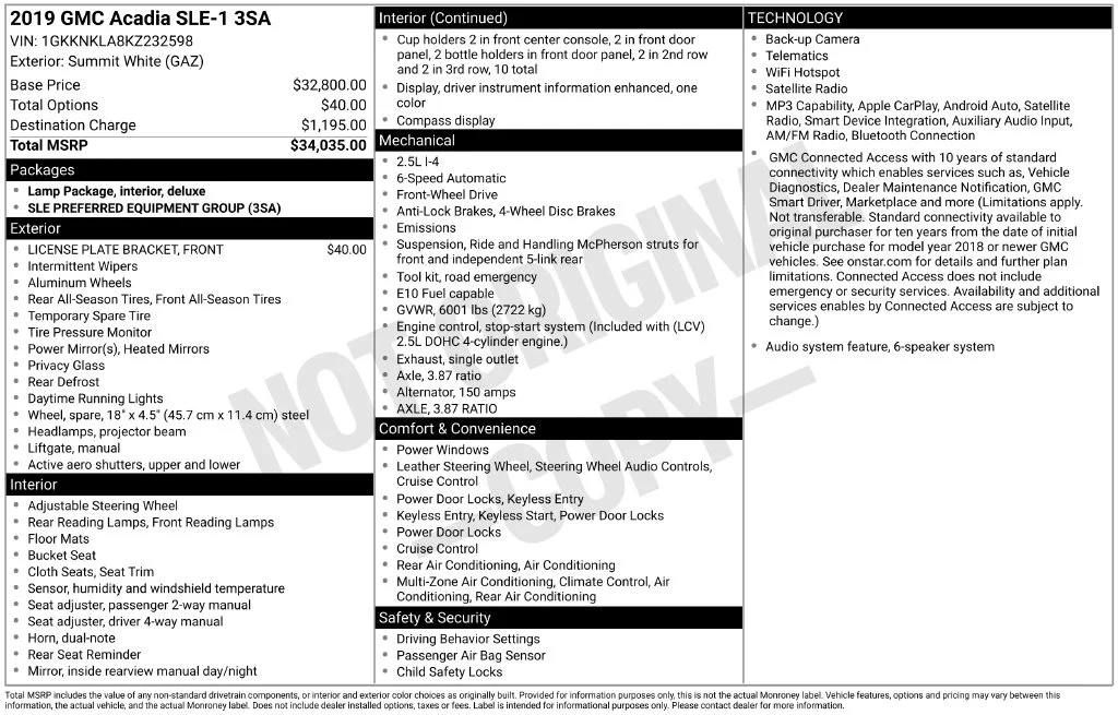 Used 2019 White GMC SLE-1 image 41