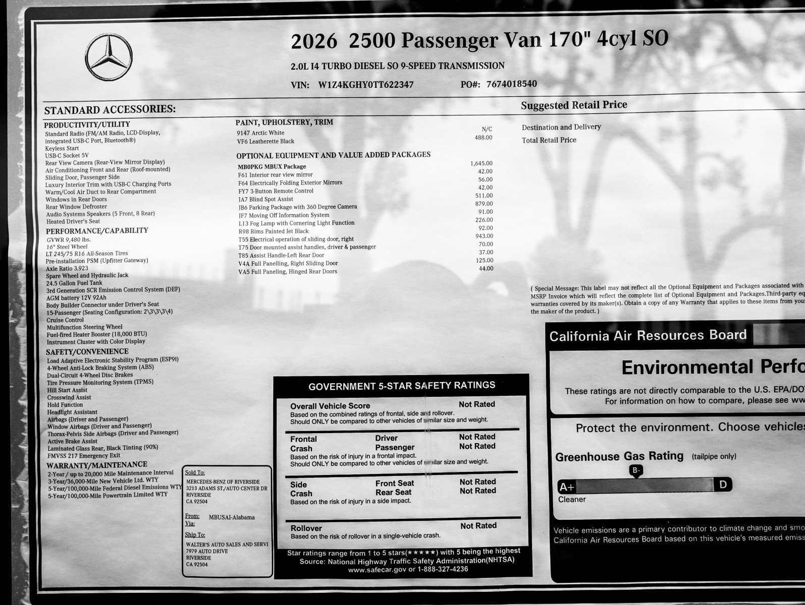 New 2026 Arctic White Mercedes-Benz 2500 High Roof I4 Diesel 170 RWD image 25