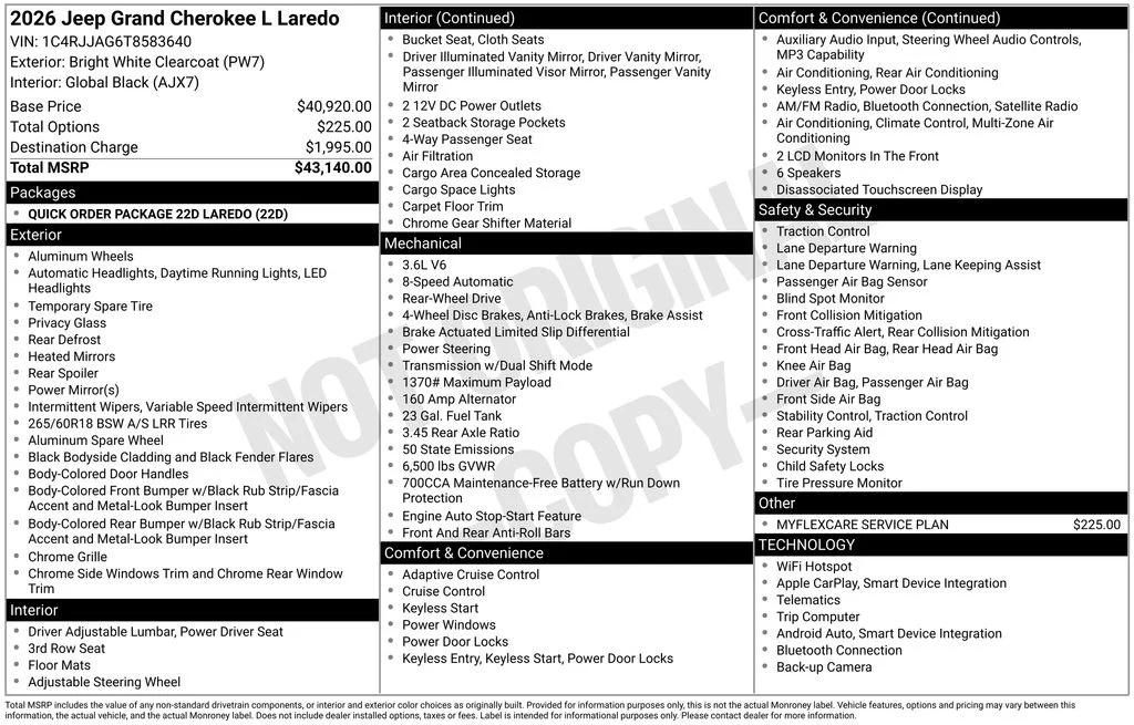 New 2026 Bright White Clear-Coat Exterior Paint Jeep Laredo image 9