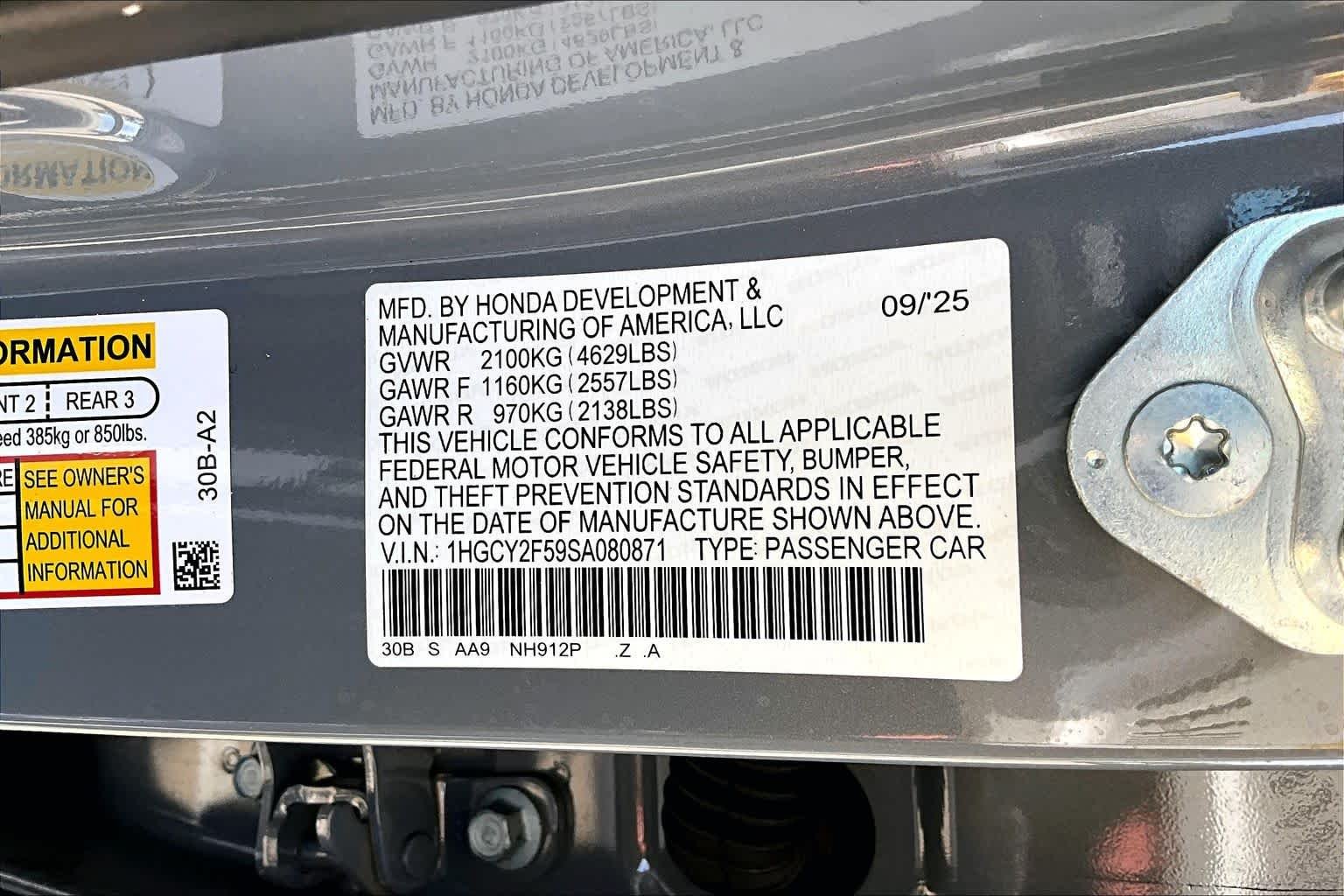Used 2025 Urban Gray Pearl Honda Sport image 32