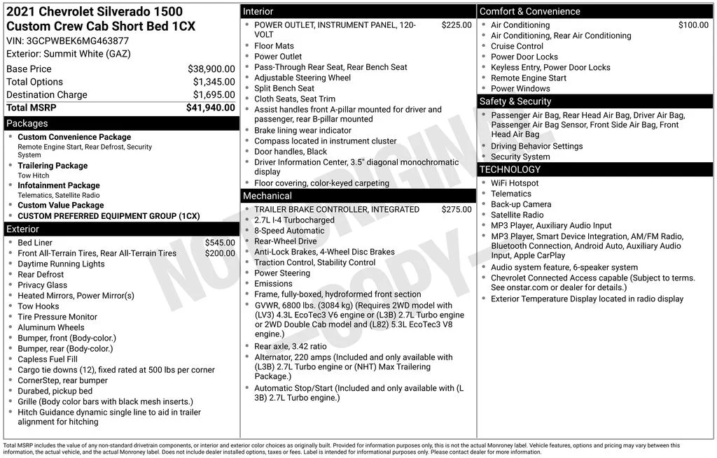 Used 2021 White Chevrolet Custom image 38