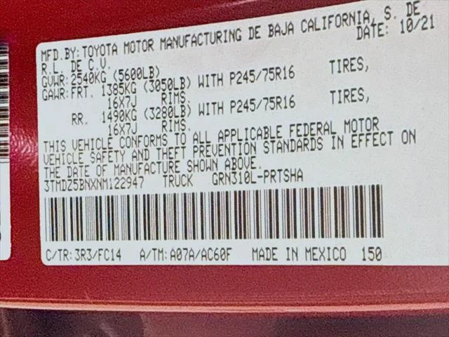 Certified Used 2022 BARCELONA RED MET. Toyota  image 30