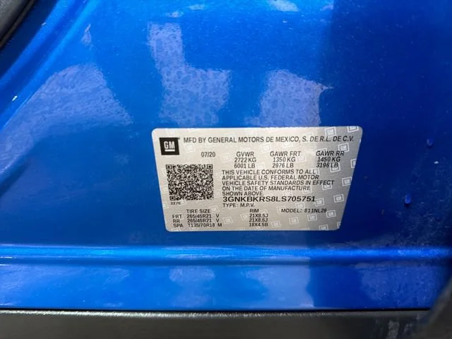 Used 2020 BRIGHT BLUE METALLIC Chevrolet RS image 16