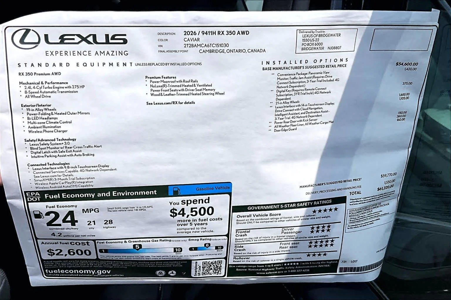 New 2026 Caviar Lexus Premium image 14