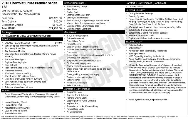 Certified Used 2018 SATIN STEEL METALLIC Chevrolet Premier image 34