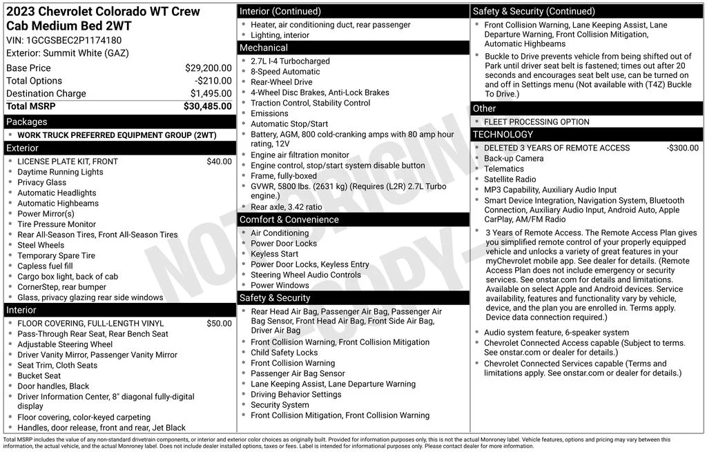 Used 2023 White Chevrolet Work Truck image 16