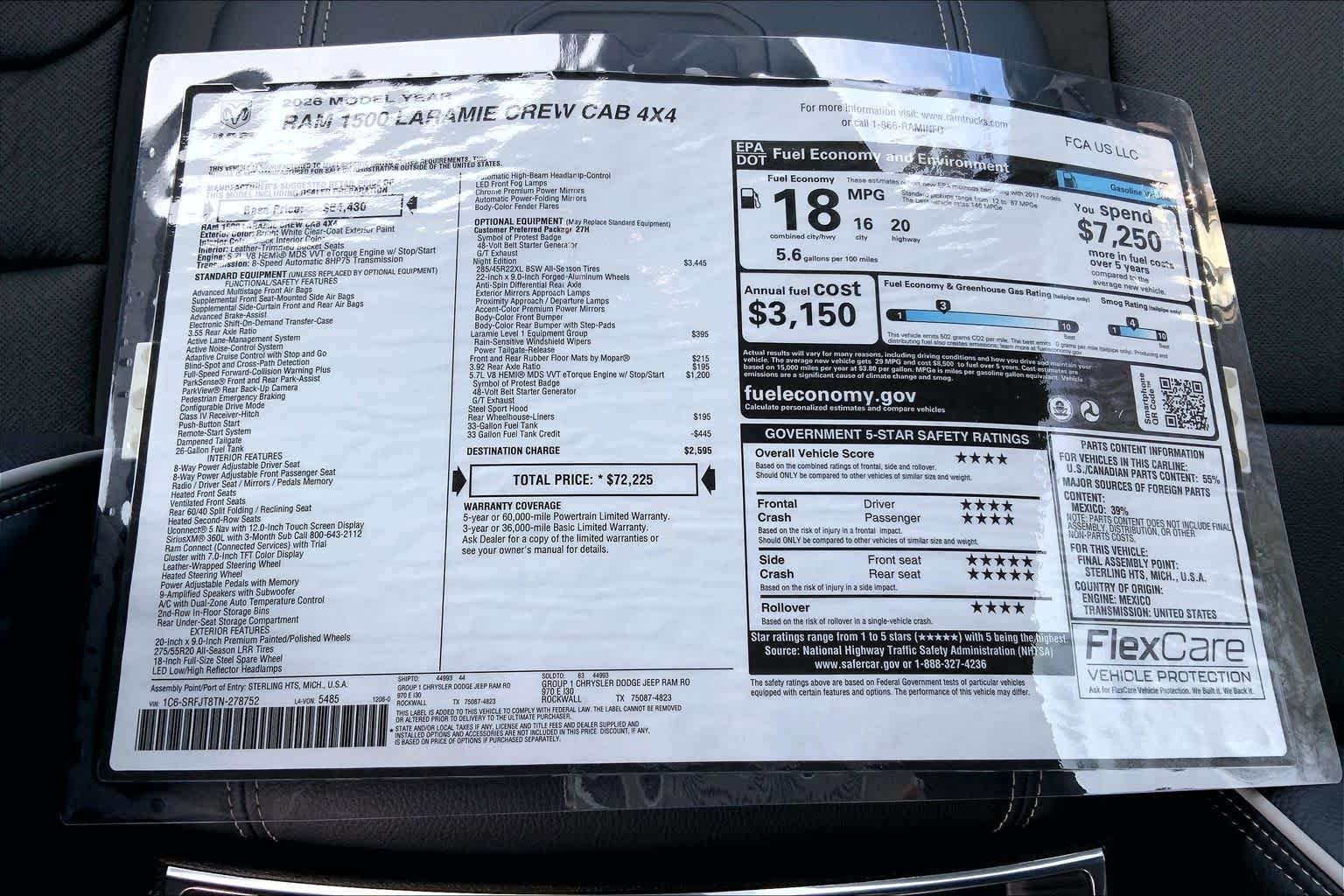 New 2026 Bright White Clear-Coat Exterior Paint RAM Laramie image 19