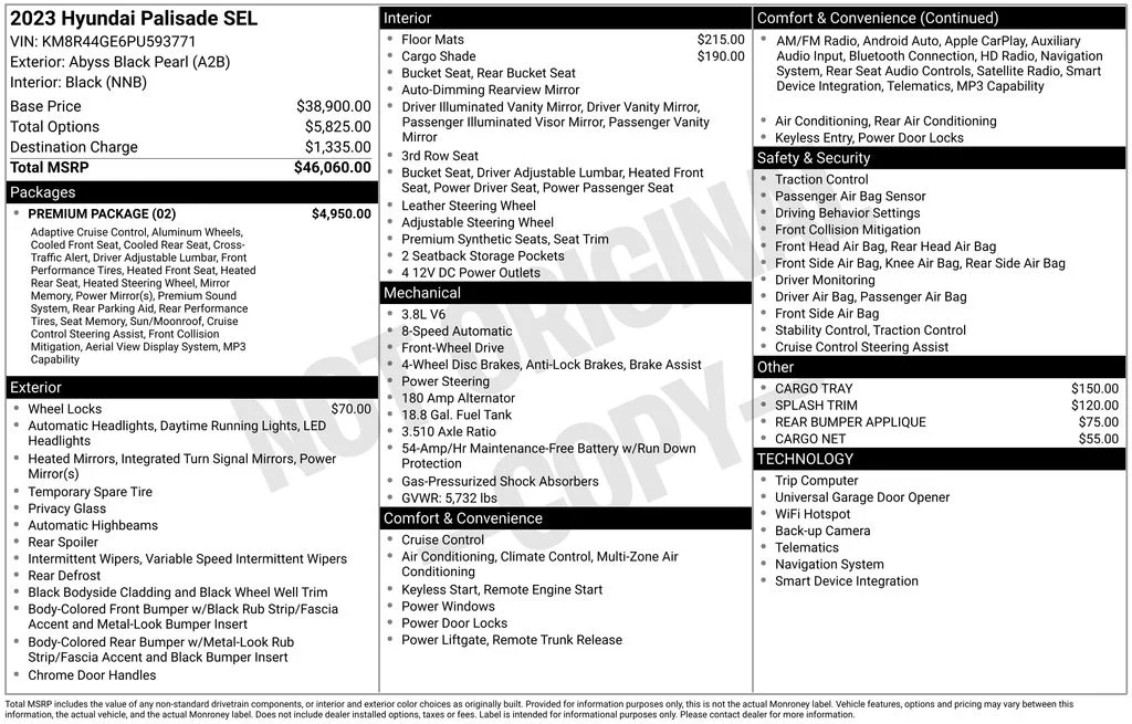 Used 2023 Black Hyundai SEL image 2