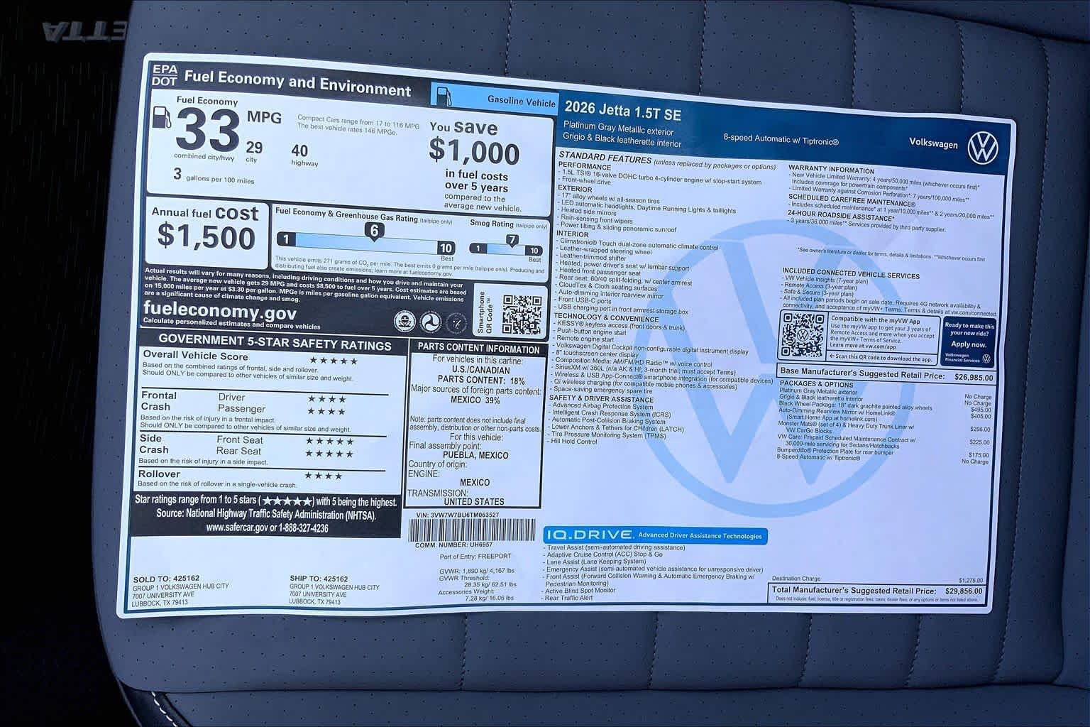 New 2026 Platinum Gray Metallic Volkswagen SE image 21