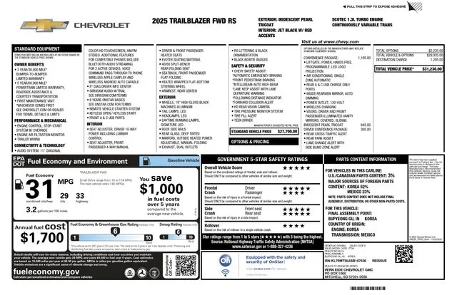 Certified Used 2025 Beige Chevrolet RS image 2
