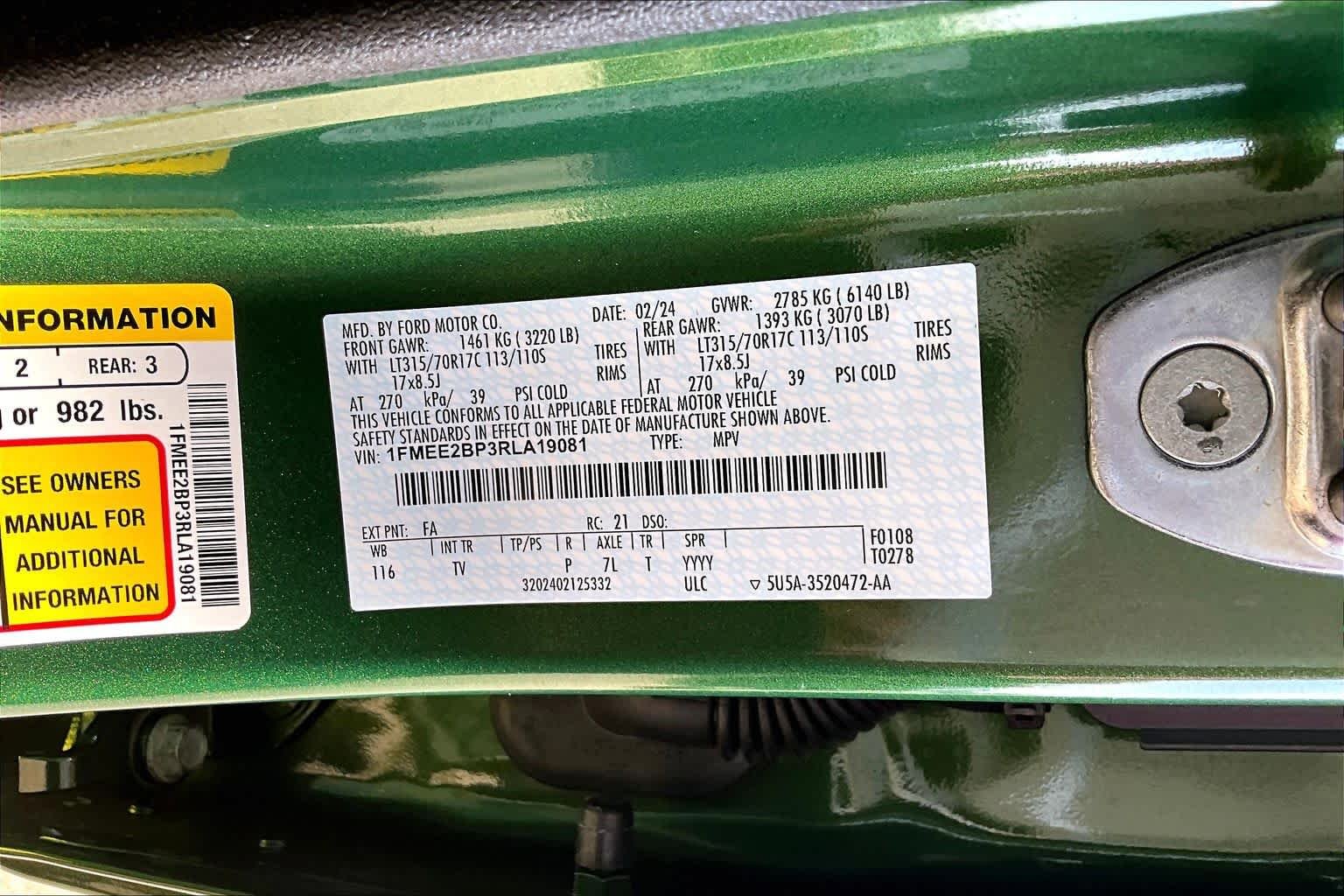 Used 2024 Eruption Green Ford Wildtrak image 31