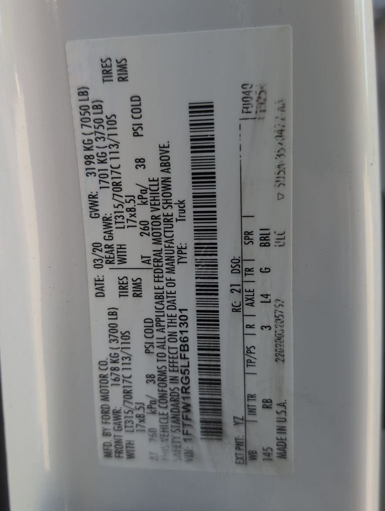 Used 2020 White Ford Raptor image 33