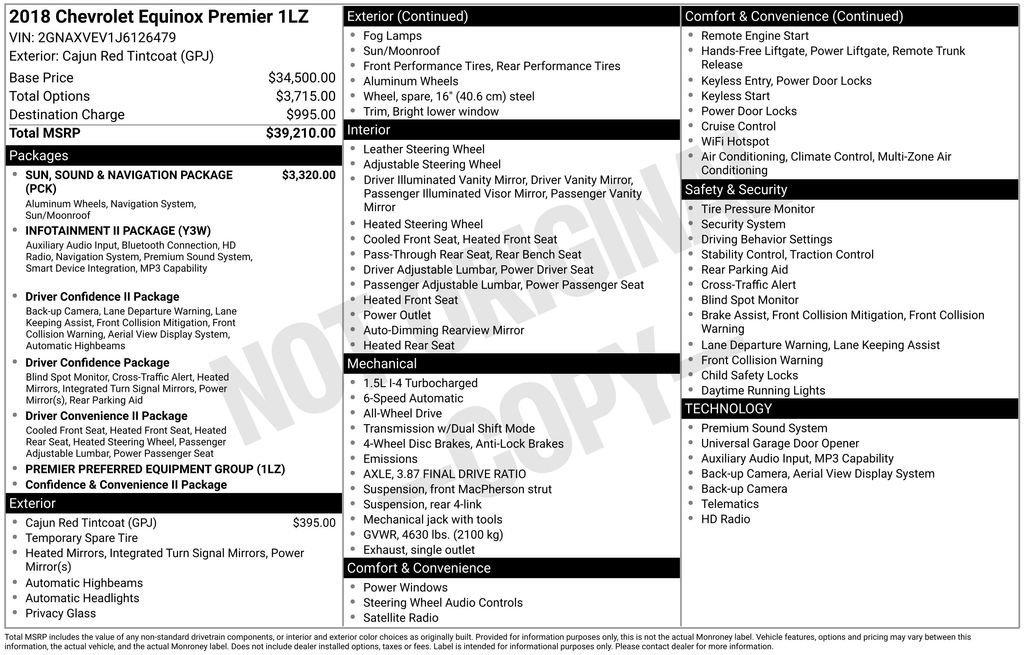 Used 2018 CAJUN RED TINTCOAT Chevrolet Premier image 6