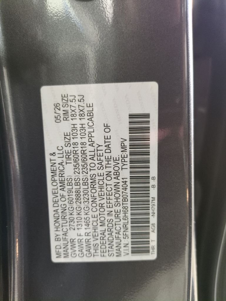 New 2026 Modern Steel Metallic Honda EX-L image 29