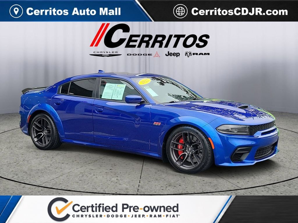 Certified Used 2022 Blue Dodge R/T Scat Pack Widebody image 1
