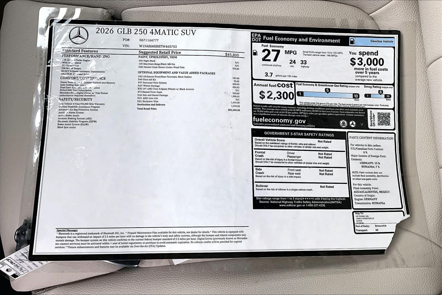 Certified Used 2026 Night Black Mercedes-Benz GLB 250 image 22