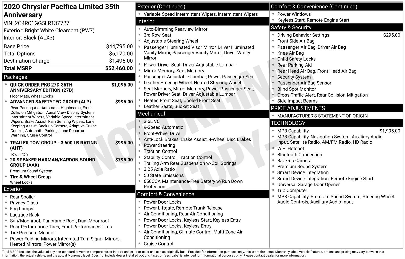 Used 2020 Bright White Clearcoat Chrysler Limited image 26