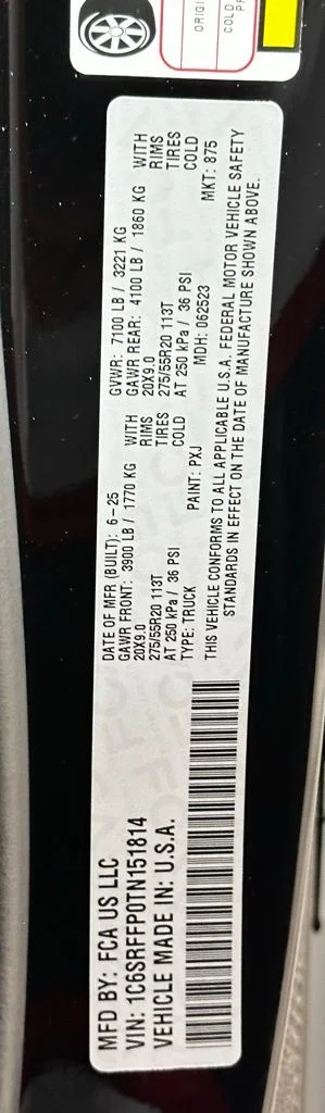 New 2026 Diamond Black Crystal Pearlcoat RAM Big Horn/Lone Star image 7