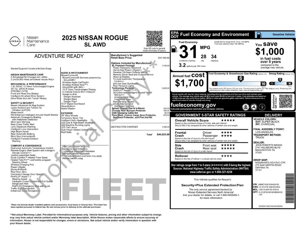 Used 2025 Black Nissan SL image 2
