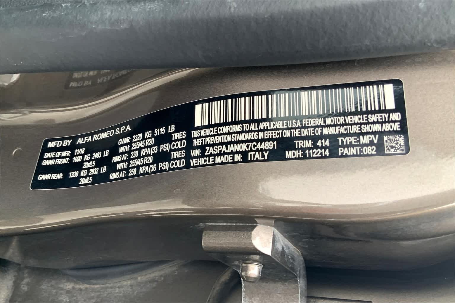 Used 2019 Imola Titanium Metallic Alfa Romeo Sport image 34