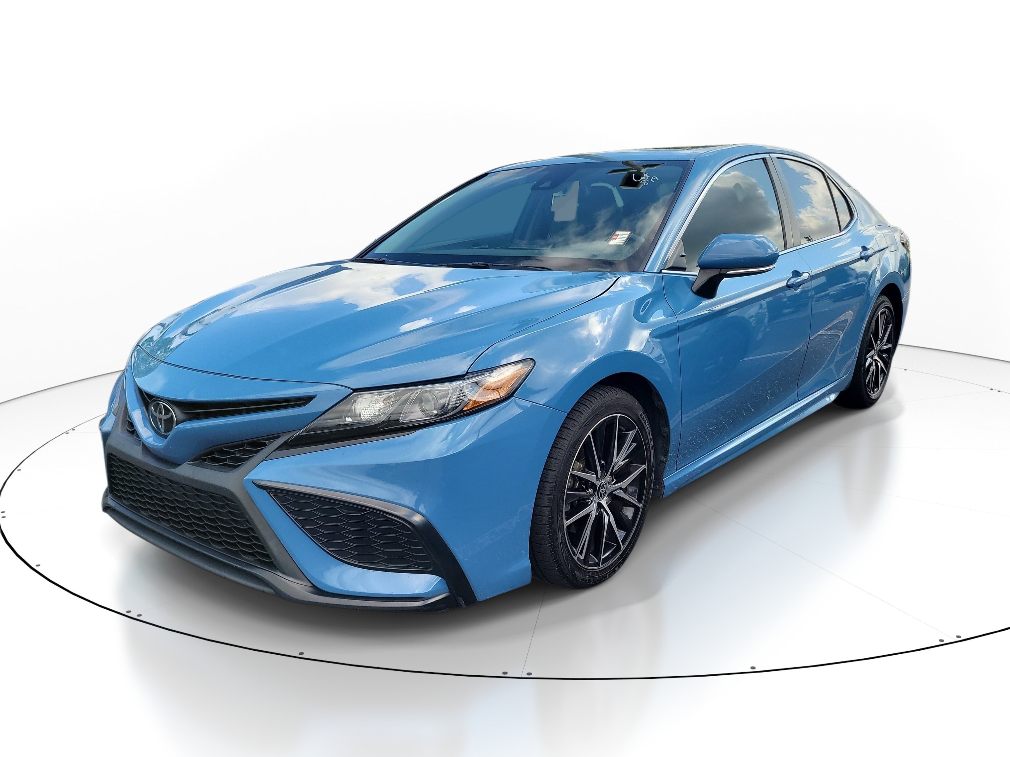Used 2024 Cavalry Blue Toyota SE image 3
