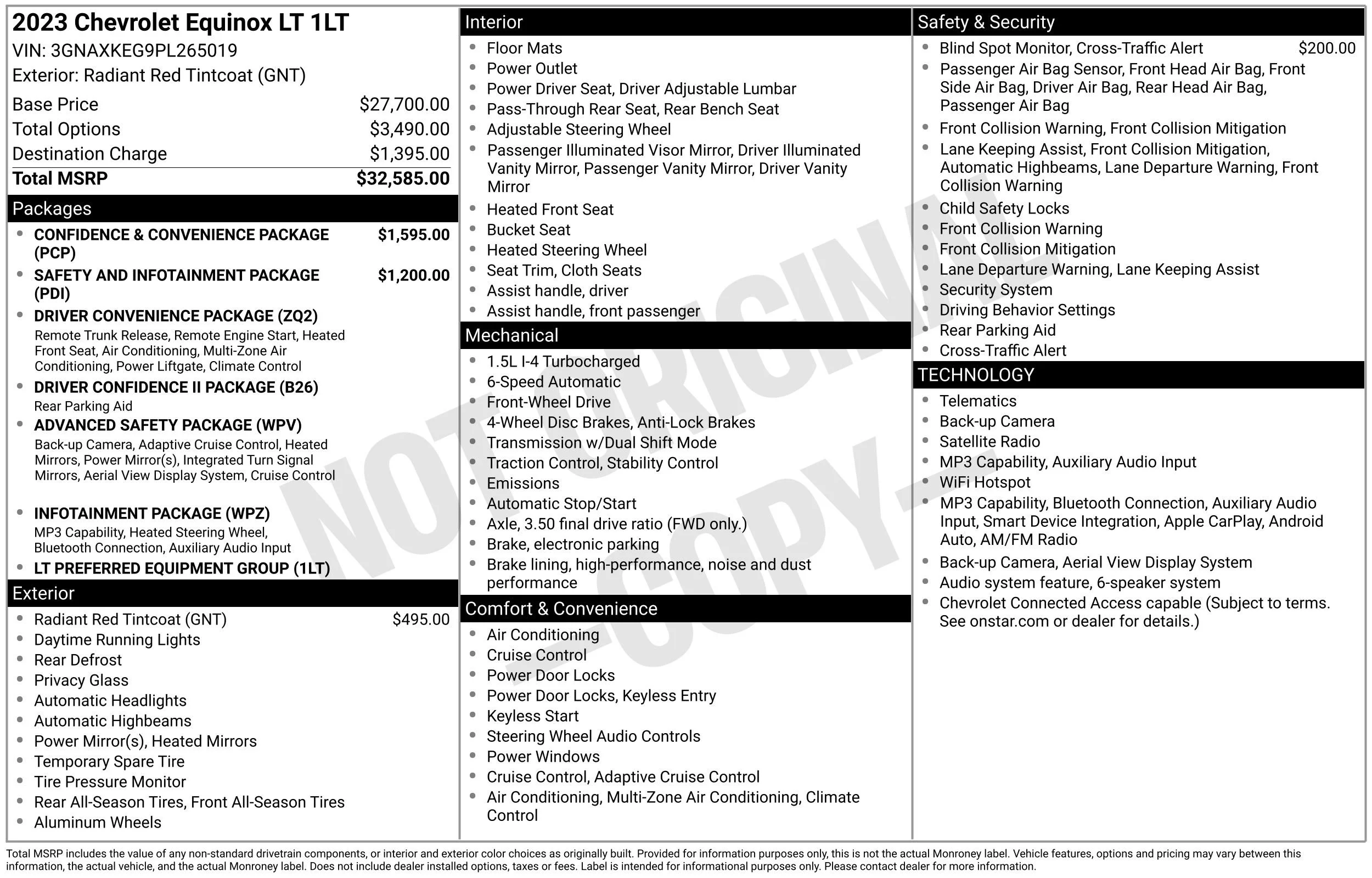 Used 2023 Radiant Red Tintcoat Chevrolet LT image 44