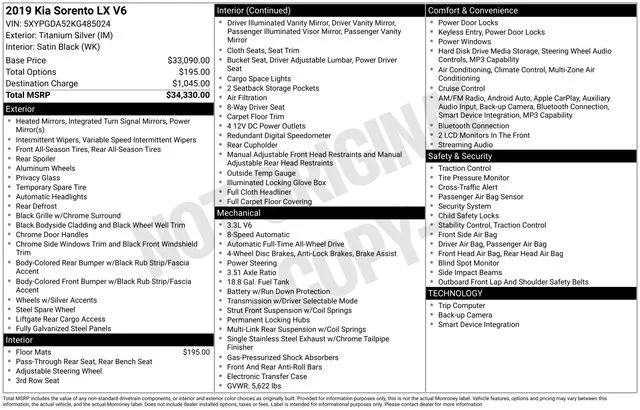 Certified Used 2019 Titanium Silver Kia LX image 35
