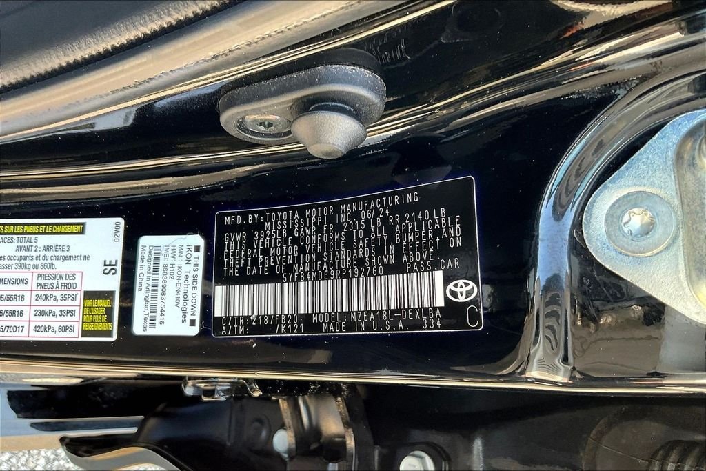 Certified Used 2024 Midnight Black Metallic Toyota LE image 19