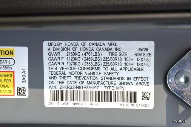 New 2026 Urban Gray Pearl Honda 2WD EX image 20