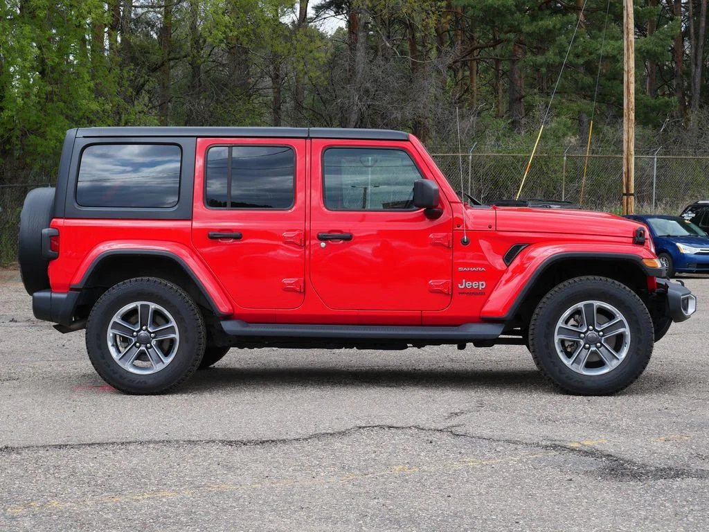 Certified 2019 Jeep Wrangler Unlimited Sahara with VIN 1C4HJXEG3KW664033 for sale in White Bear Lake, Minnesota