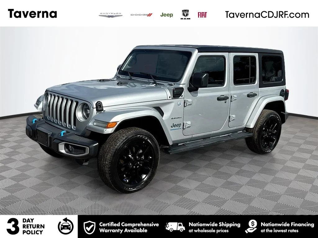 Used 2023 Silver Jeep Sahara 4xe image 1